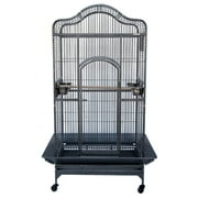 Extra Large Deluxe and Durable Wrought Iron Open Play Top Stand Perch Rolling Parrot Bird Cage 28x22x62H for Macaw Cockatoo Cockatiels African Grey Amazon Parrots Green Cheek Conures Caique