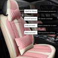 thumbnail image 3 of Leadwolf Front Car Seat Covers Leather for Suzuki for Alto 1998-2009 2 Seats Airbag Compatible Waterproof Front Seat Protectors 2PCs Pink and Beige, 3 of 7