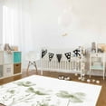 thumbnail image 3 of Area Rugs Indoor Non-Slip Rectangle Rug 5x7 Ft Simple Style Watercolor Retro Sage Green Floral Lines Rug Rubber Backing Floor Mats Non Shedding Home Decor Carpet for Entryway Living Room, 3 of 8