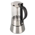 thumbnail image 2 of Moka Pot, Moka Pot Cristal Verre Top Acier Inoxydable Cuisinière Moka Pot Classique Cafetière Italienne pour 6 Tasses, 2 of 8