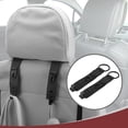 thumbnail image 3 of Ganchos para reposacabezas de coche de 2 piezas para colgar carteras, bolsas y paraguas, organizadores de respaldo de asiento de coche resistentes, cuero sintético negro, metal 7.6"x1.85", 3 of 7