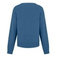 thumbnail image 5 of ZHYou Women Oversized V Neck Knit Sweaters,Soft Stretchy Loose Fit Casual Basic Tops,Blue,Size 3XL, 5 of 5