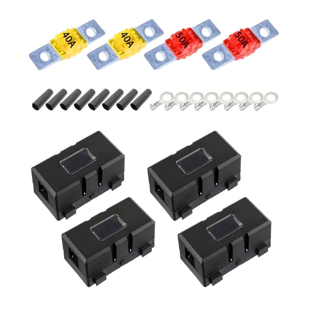 Portafusibles para coche, resistente al agua y a las salpicaduras, para motocicletas y caravanas. 4 juegos 40A 50A