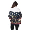 thumbnail image 3 of Winter Scarves for Women Hand Drawn Eagle and American Flag Fashion Pashmina Shawl Wraps Long Blanket Scarf for Fall Spring, 3 of 10