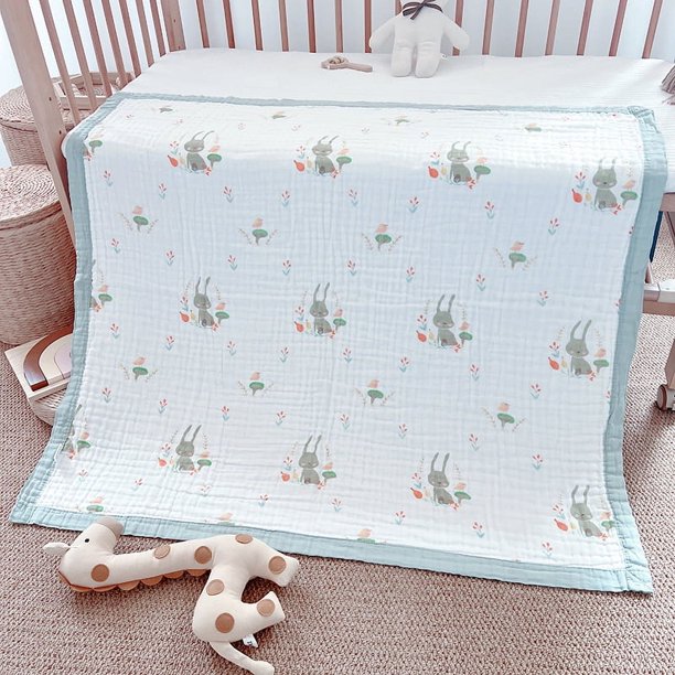 Toalla de baño de gasa de seis capas de algodón, colcha de verano para bebé, manta para empujar al bebé, colcha de aire acondicionado de verano para jardín de infantes, dibujos animados