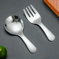 thumbnail image 3 of YAOMOBB Baby Spoon Fork Set Stainless Steel Baby Spoon Fork Set Short Handle Mirror Polished Mini Ice Cream Dessert Tea Soup Spoon Fork Set Kitchen 2Pcs Set, 3 of 6