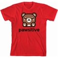 thumbnail image 3 of Pawsitive Bear Youth Red Crew Neck Short Sleeve Tee-Large, 3 of 4