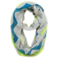 thumbnail image 1 of Peach Couture Modern Radiant Multicolored Chevron Geometric Infinity Loop Scarf (Blue/Neon Yellow), 1 of 1