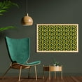 thumbnail image 2 of Lemons Wall Art with Frame, Citrus Cartoon with Leaves on Dark Background, Printed Fabric Poster for Bathroom Living Room, 35" x 23", Dark Teal Yellow, by Ambesonne, 2 of 2