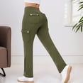 thumbnail image 2 of DHFJKG Yoga Pants Women Cargo Straight Leg Multi Pockets High Waisted Workout Sweatpants Solid Color Gym Athletic Versatile Trousers, 2 of 6