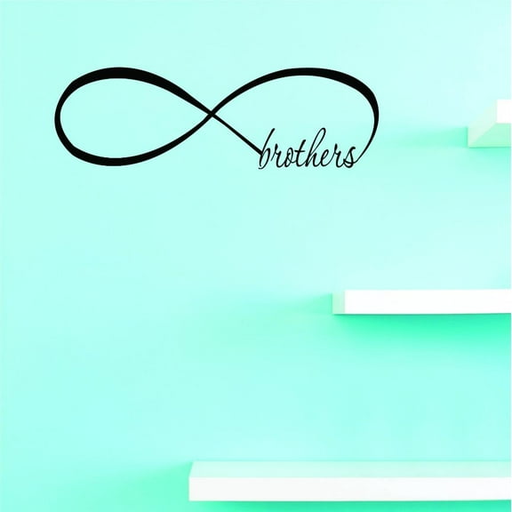 Custom Decals Infinity Brothers Wall Art Size: 16 X 40 Inches Color: Black