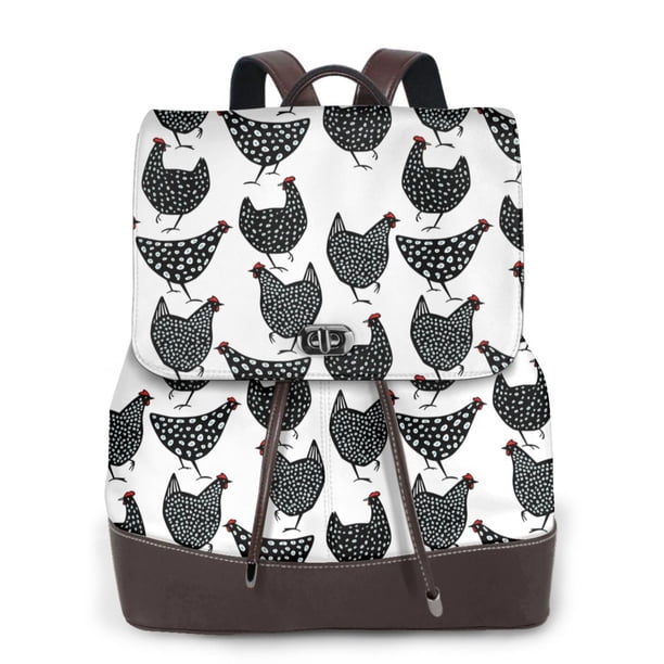 Easygdp Retro Rooster Mochila de Cuero para Mujeres, Bolso de Hombro, Bolsos de Mano de Moda para Trabajo y Viajes