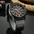 thumbnail image 2 of CURREN 8291 Men Dark Brown Chronograph Quartz Waterproof Leather belt Watch Sports Wristwatch, 2 of 5
