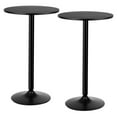 thumbnail image 1 of Gymax Ensemble de 2 Tables de Pub Rondes 24 Pouces Hauteur Bistro Bar Table de Cocktail avec Base en Métal Noir, 1 of 10