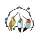 thumbnail image 4 of Colgante de aleación de doble cara con cuatro pájaros que gotean aceite, colgante de aleación de arte de color, colgante de pájaro, decoración de ventana, 4 of 5