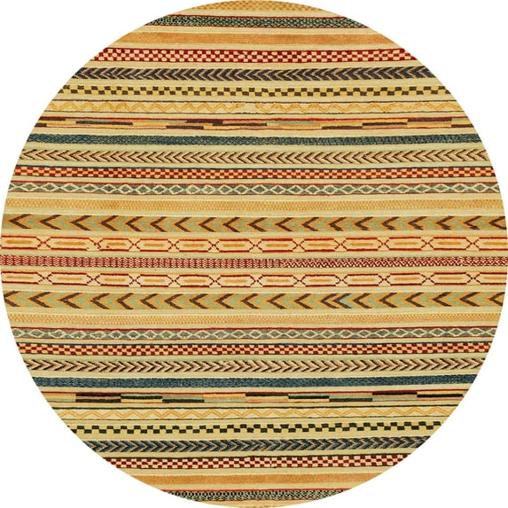 Ahgly Company Machine Washable Indoor Round Abstract Red Fox Red Area Rugs, 6' Round