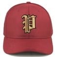thumbnail image 2 of Daxton Premium Mid Profile Hat Semi Curved Visor Red Cap Black Gold Gothic Embroidered, Letter P, 2 of 4