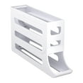 thumbnail image 1 of Lipstore 4 Tier Egg Tray Creative Rolling Egg Dispenser for Pantry Cabinet Countertop White, 1 of 8