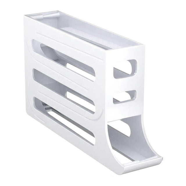 Dispensador automático de huevos rodantes para refrigerador, contenedor de huevos rodante, organizador para mantener el orden blanco