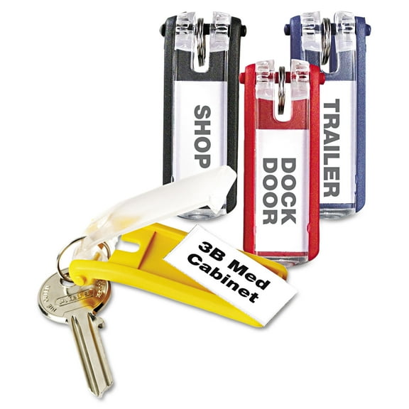 Durable Key Tags For Locking Key Cabinets, Plastic, 1 1/8 X 2 3/4, Assorted, 24/pack