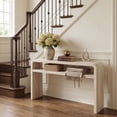thumbnail image 6 of Dayalane 51" Long Console Table with Lower Shelf, 30" Tall Entryway Table for Hallway, Rustic Burl Wood or Travertine Style Sofa Table Behind Couch, Foyer, Cabin, Travertine Beige, 6 of 12