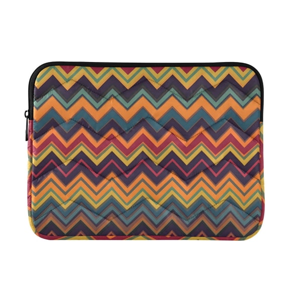 FORMRS 13"-13.3" Laptop Sleeve Protective Case Soft Carrying Quilted Computer Bag Cover, Brown Geometric