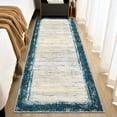 thumbnail image 4 of EastVita Area Rugs Carpets 2'*6' Runner Rug Washable Modern Bordered Rugs Non-Slip Rug Low Pile Bedsides Rug for Laundry Room Hallway,Blue Green B blue green 2*6ft, 4 of 7