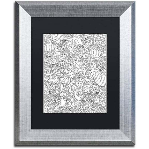 Trademark Fine Art "Mixed Coloring Book 53" Canvas Art by Kathy G. Ahrens, Black Matte, Silver Frame
