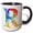 Black/White, variant on 3drose, Colorful Monogram Letter R, 11oz Two-tone Yellow Mug