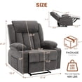 thumbnail image 4 of Oversized Recliner Chair,Classic and Traditional Manual Recliner Chair with Side Pockets, Comfy Overstuffed Deep Seat Sofa with Cup Holder for Living Room, 4 of 6