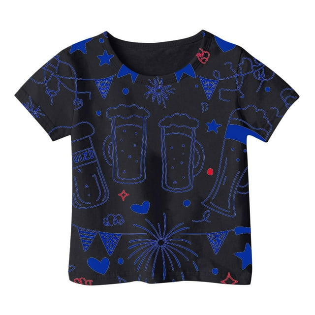 T-Shirts d'Été pour Filles, Manches Courtes Imprimées Graphiques Décontractées, Basiques à Volants, Col Rond, Vêtements de Maison Taille 8-9T