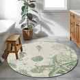 thumbnail image 4 of Sage Green Starfish Large Area Rugs for Bedroom Living Room, Soft Non Slip Carpet Bedside Rug, Coastal Nautical Seahorse Conch Round Floor Cover Kitchen Accent Rug 3.3' for Dining Room/Office, 4 of 9