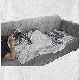 thumbnail image 5 of Anchor Soft Flannel Fleece Blanket, Anchor Shape Flower Floral Ornamental Silhouette Vacation Old Times Happiness Print, Cozy Plush for Indoor and Outdoor Use, 50" x 60", Black White, by Ambesonne, 5 of 5