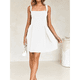 thumbnail image 5 of Vestido Mini Sin Mangas para Mujer (2025), Escote Cuadrado, Espalda Descubierta y Lazo Vestido de Fiesta Corto Crema M, 5 of 10