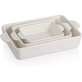 thumbnail image 1 of SWEEJAR Ceramic Bakeware Set, Rectangular Baking Dish Lasagna Pans for Cooking, Kitchen, Cake Dinner, Banquet and Daily Use, 11.8 x 7.8 x 2.75 Inches of Casserole Dishes (White), 1 of 7