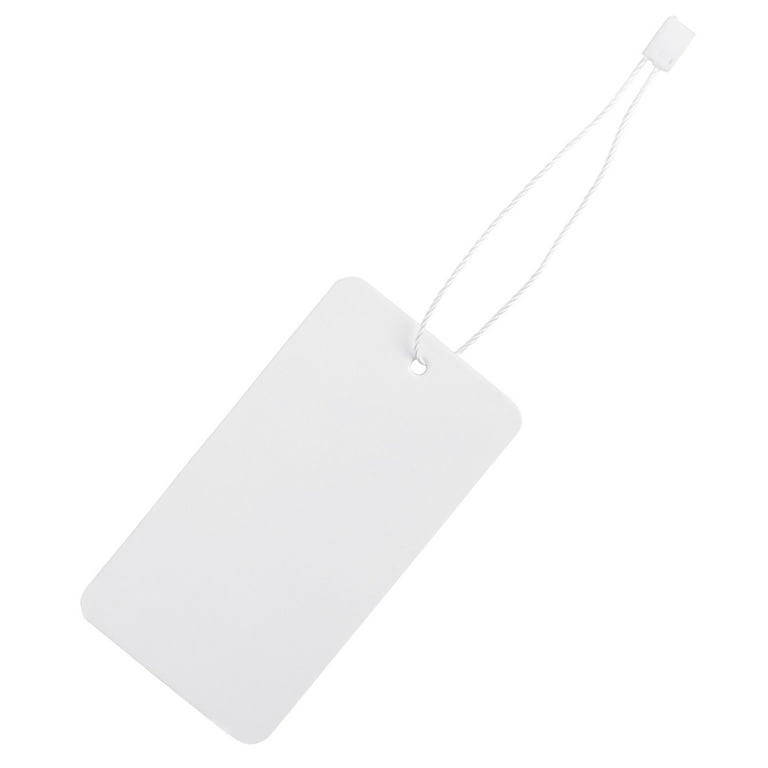  wexpw 100 Pieces Blank Paper Tags with String 2 3/4 x 1 3/8  Small Shipping Tags Blank Hang Tags with String Paper Hang Label Tags with  String Attached and Reinforced