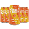 Bravus Golden Light Non-Alcoholic Ale Craft Brew 5 Pack - Crisp, Clean and Approachable - Vegan Friendly - 65 Calories - 12oz Cans