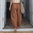 thumbnail image 3 of hlysgo Baggy Jeans for Women Cropped Cotton Wide Leg Pants Loose Fit High Waisted Denim Pants with Pockets Coffee,S, 3 of 6