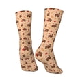 thumbnail image 5 of Uemuo Turkey And Autumn Leaves Pattern Women's Crew Socks, Soft Durable Breathable Moisture-Wicking with Odor Control Cotton socks, 5 of 9