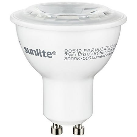 Gu10 Fluorescent Bulbs - Sunlite PAR16/LED/7W/GU10/D/40K 7 Watt PAR16 Lamp GU10 Base Cool White