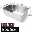 thumbnail image 2 of Caja de arena para gatos Hneekyr de acero inoxidable para gatos adultos, 19,5 x 13,6 x 6, 2 of 7