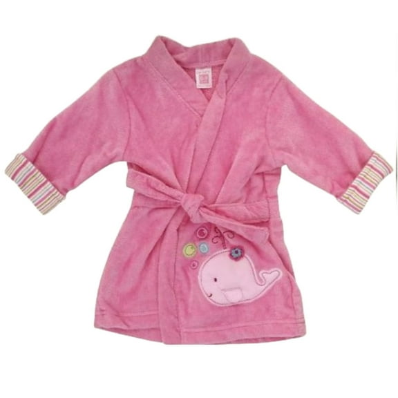 Baby Girl Wrap-Me-Up terry-Robe by Carter's - pink Whale, Size 0-9 Months