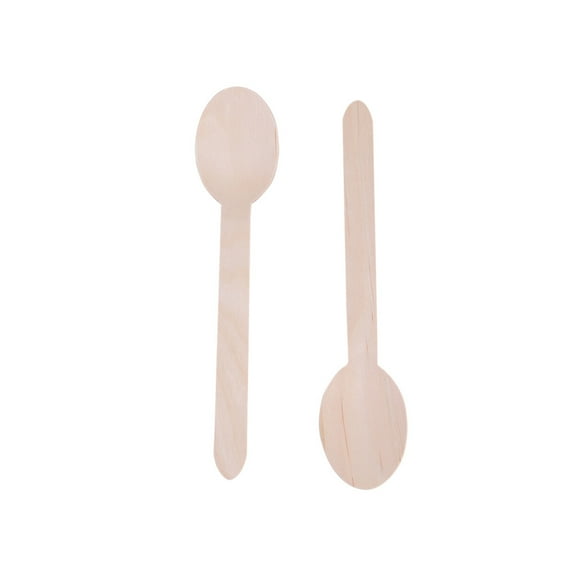 LEORX 20pcs Long Handle Mixing Spoons Wood for Craft Painting in Beige Color