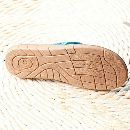 

B91xZ Platform Flip Flops Flower Slippers Slippers Linen Beach Clips Men s Slippers Ladies Non-slip Home Women s slipper Size 12.5