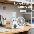 thumbnail image 5 of Weloille USB Rechargeable Atomizing Desktop Fan, Ultra Quiet Mini Cooling Air Cooler Fan with Data Cable, Portable 2 Speed Adjustable Misting Fan, for Home Office Desk Outdoor Travel Use, 5 of 5