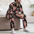 thumbnail image 7 of Fotbe Rose Flowers Pattern Long Sleeve Pajama Set for Men,Sleepwear Set,2-piece Loungewear Set,Soft PJs Comfy Nightwear with Pockets-X-Large, 7 of 7