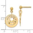 thumbnail image 3 of Diamond2Deal 14k Yellow Gold Polished Circles Post Dangle Earrings for Women, 3 of 4