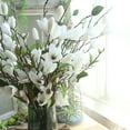 thumbnail image 4 of Artificial 9 Head Magnolia Flowers Bloom,Real Touch Magnolia Stems for Office Vase Table Centerpiece Home Decor(White Magnolia), 4 of 4