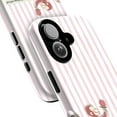 thumbnail image 2 of Inspirational Pink Striped Phone Case with Curious Monkey and Quote Overthinking Will Kill Your Peace - Protective iPhone Cover for Models 17 16 15 14 13 12 11 Pro Plus Mini, 2 of 6