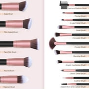 Ustar Makeup Brushes 16 PCs Makeup Brush Set Premium Synthetic Foundation Brush Blending Face Powder Blush Concealers Eye Shadows Make Up Brushes Kit (Rose Golden)